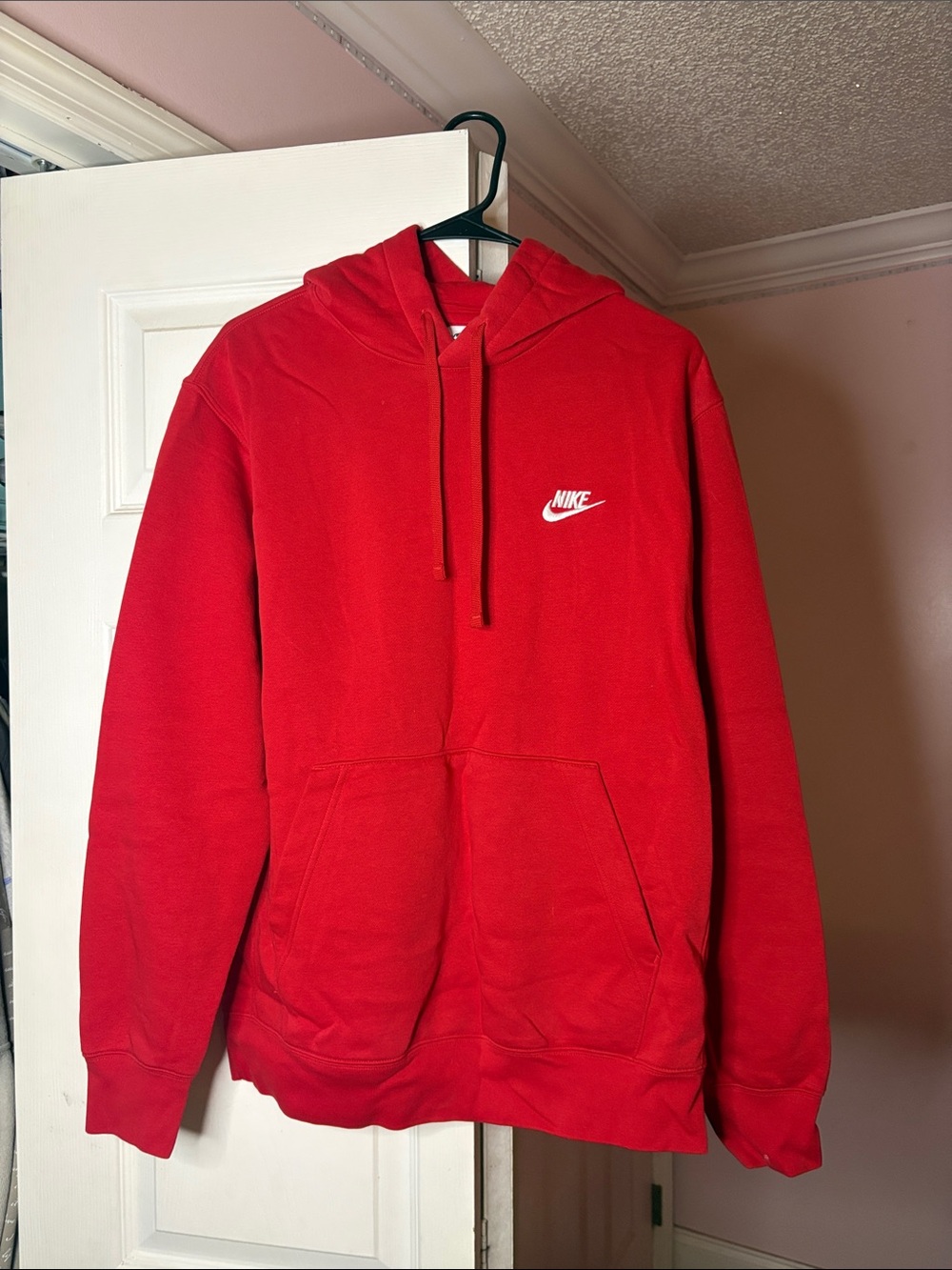 Nike Red Hoodie with White Swoosh Logo